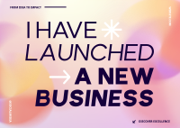 New Business Launch Gradient Postcard Image Preview