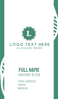 Green Letter W Stamp Business Card Design