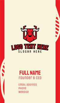 Red Angry Bull Business Card Design