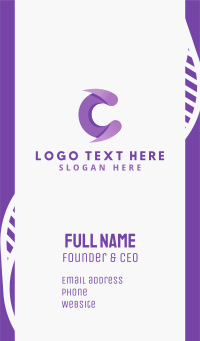 Purple Letter C Business Card Design