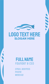 Blue Car Silhouette Business Card Design