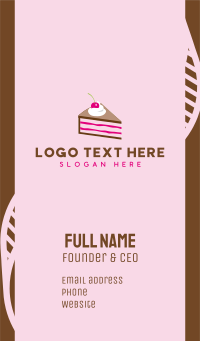 Pink Cherry Cake Business Card Design