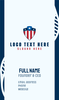 Stars & Stripes Shield Business Card Design