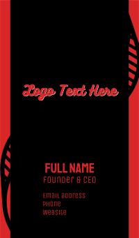 Red & White Font Business Card Design