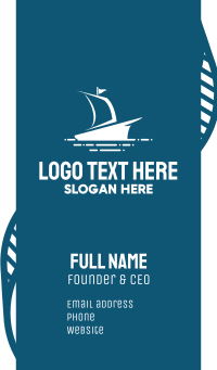 Blue Sailing Ship Business Card Design