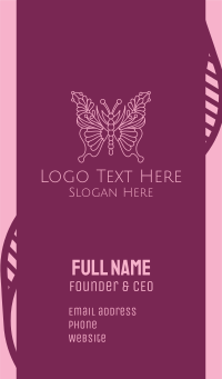 Floral Butterfly Wings  Business Card Design