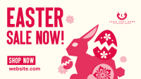 Floral Easter Bunny Sale Facebook event cover Image Preview