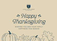 Happy Thanksgiving Postcard Image Preview