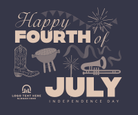 4th of July Illustration Facebook post Image Preview