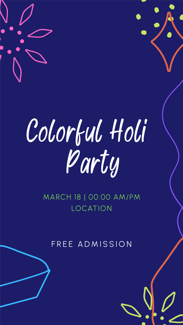 Holi Party Instagram Story Design Image Preview