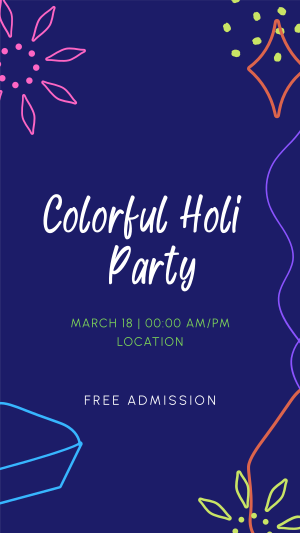 Holi Party Instagram Story Image Preview