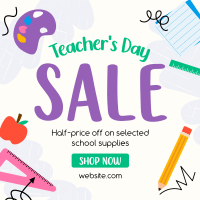 Supplies Sale for Teachers Instagram Post Design
