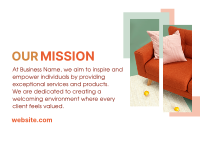 Our Mission Furniture Postcard Design
