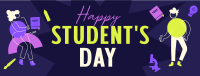 Student Geometric Day Facebook Cover Design