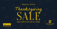 Thanksgiving Line Art Sale Facebook ad Image Preview