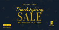 Thanksgiving Line Art Sale Facebook Ad Design