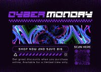 Futuristic Cyber Monday Postcard Design