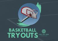 Basketball Tryouts Postcard Image Preview