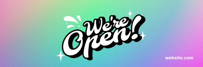 We're Open Funky Twitter header (cover) Image Preview