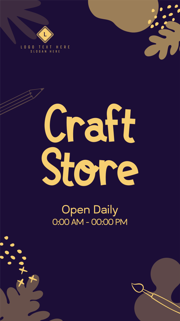 Craft Store Timings Instagram Story Design Image Preview