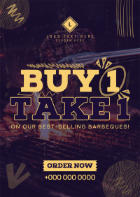 Buy 1 Take 1 Barbeque Poster Design