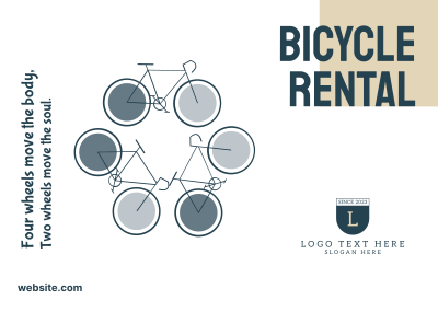 Bicycle Rental Postcard Image Preview