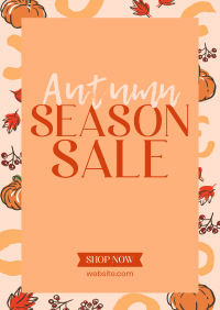 Leaves and Pumpkin Promo Sale Poster Image Preview
