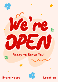 We're Open Doodles Letterhead | BrandCrowd Letterhead Maker