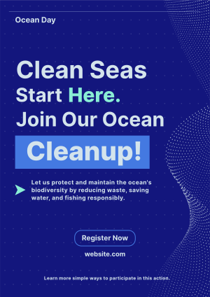 Ocean Day Clean Up Minimalist Flyer Image Preview