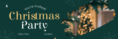 Snowy Christmas Party Twitter header (cover) Image Preview