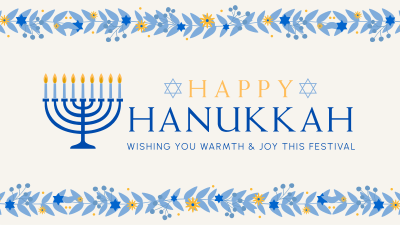 Floral Hanukkah Facebook event cover Image Preview