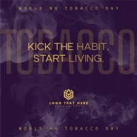 No Tobacco Day Typography Linkedin Post Image Preview