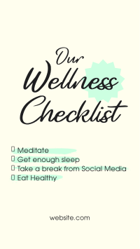 Wellness Checklist Video Image Preview