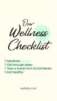 Wellness Checklist Video Preview