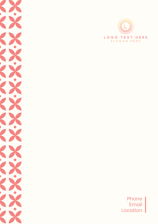 Petals Tile Pattern  Letterhead Design Image Preview