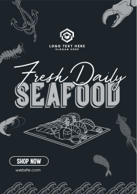 Fun Seafood Restaurant Flyer Design