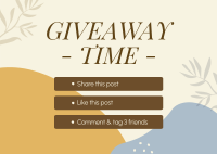Organic Leaves Giveaway Mechanics Postcard Image Preview