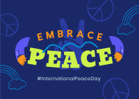 Embrace Peace Day Postcard Design