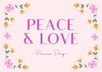 Floral Peace Day Postcard Design