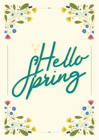 Floral Hello Spring Flyer Design
