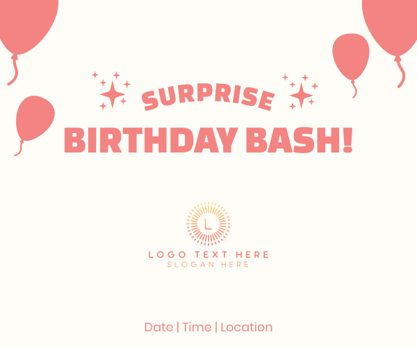 Surprise Birthday Bash Facebook Post Design Image Preview