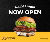 Burger Shop Opening Facebook Post Design