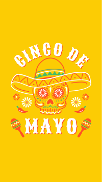 Happy Cinco De Mayo Skull Instagram story Image Preview