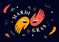 Mardi Gras Carnival Postcard Design