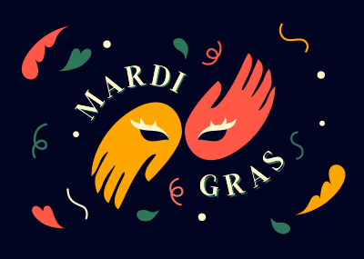 Mardi Gras Carnival Postcard Image Preview