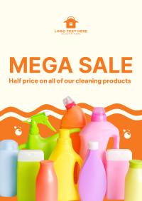 Mega Sale Cleaning Products Flyer Design