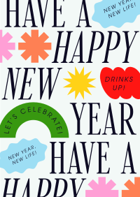 Quirky New Year Greeting Poster Image Preview