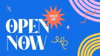 Colorful Vibrant Open Now Facebook event cover Image Preview