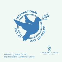 Day Of Peace Dove Badge Instagram Post Design