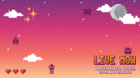 Retro Gaming Live Now Zoom Background Image Preview